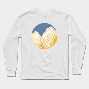 遠望 series -"Valley" in Circle - Linocut Long Sleeve T-Shirt